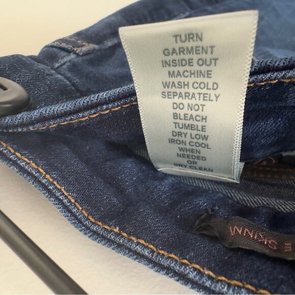 7 For All Mankind Jen7 Ankle Skinny Jeans raw hem dark Wash zip button pockets 4 - Picture 12 of 14